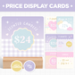 Price Display Cards