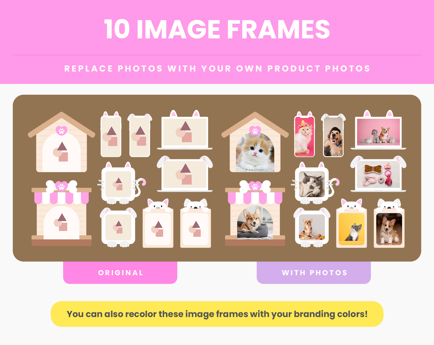 Pet Canva Elements + Image Frames